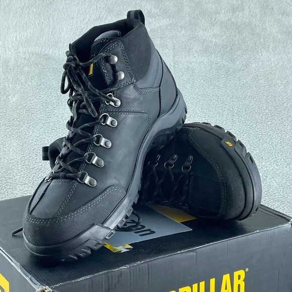 Cat Footwear Men's Waterproof Soft Toe Work Boot, Black, 12 Wide NWB S137 - Picture 2 of 10